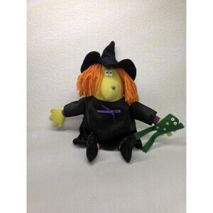 Vintage 1986 Hallmark Halloween Cackles Boo Buddies Beanie Witch Plush Stuffed
